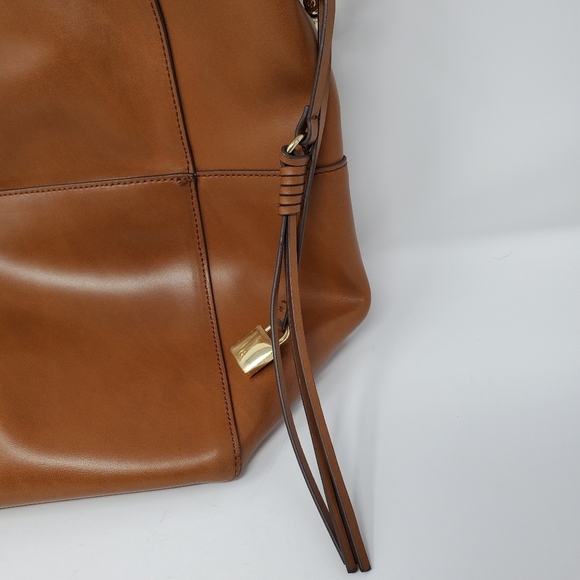 G.I.L.I Genuine Leather Satchal in Tan - Picture 3 of 16